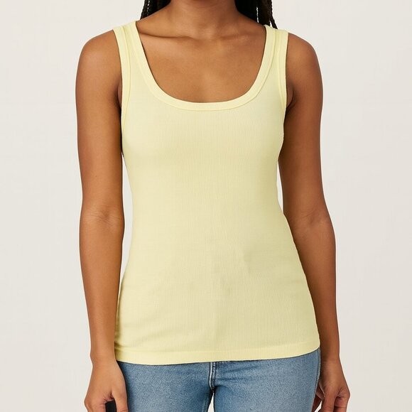 Universal Thread Tops - Universal Thread Yellow Scoopneck Slim Fit Medium Tank Top